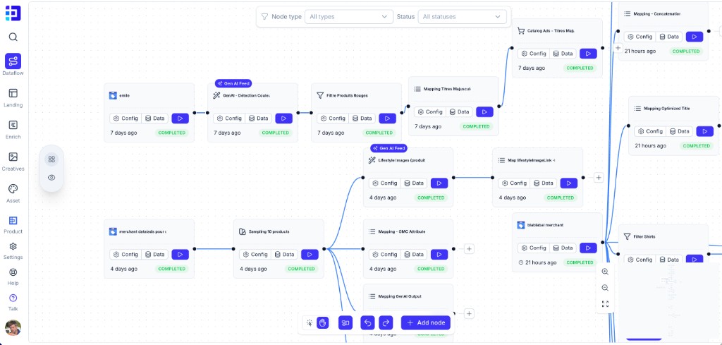 Dataflow, l'éditeur de pipeline de données Dataïads